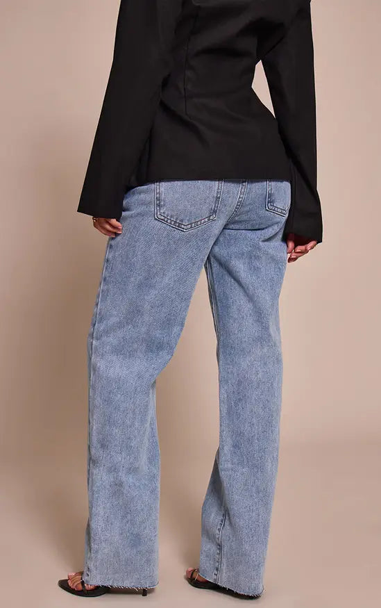 Plt - Petite Light Blue Long Leg Straight Jeans