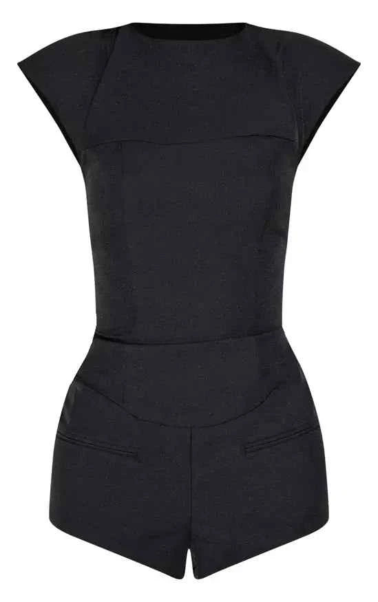 Plt - Tailored Woven Boatneck Cap Sleeve Playsuit