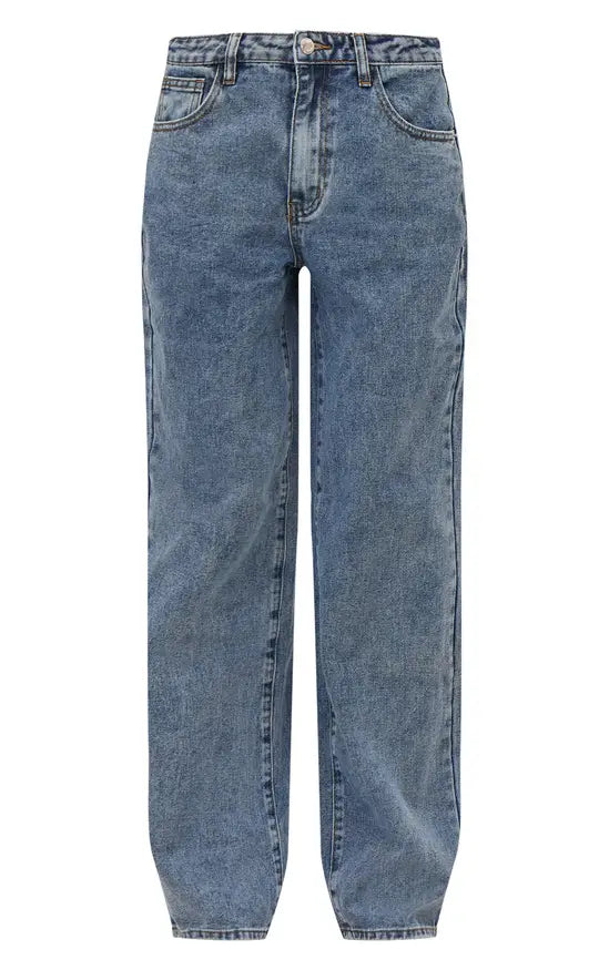 Plt - Mid Blue Wash Mid Rise Straight Leg Jeans