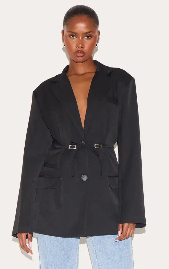 Plt - Black Belt Detail Blazer