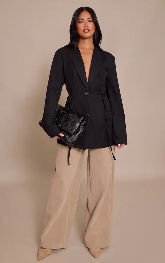 Plt - Black Belt Detail Blazer