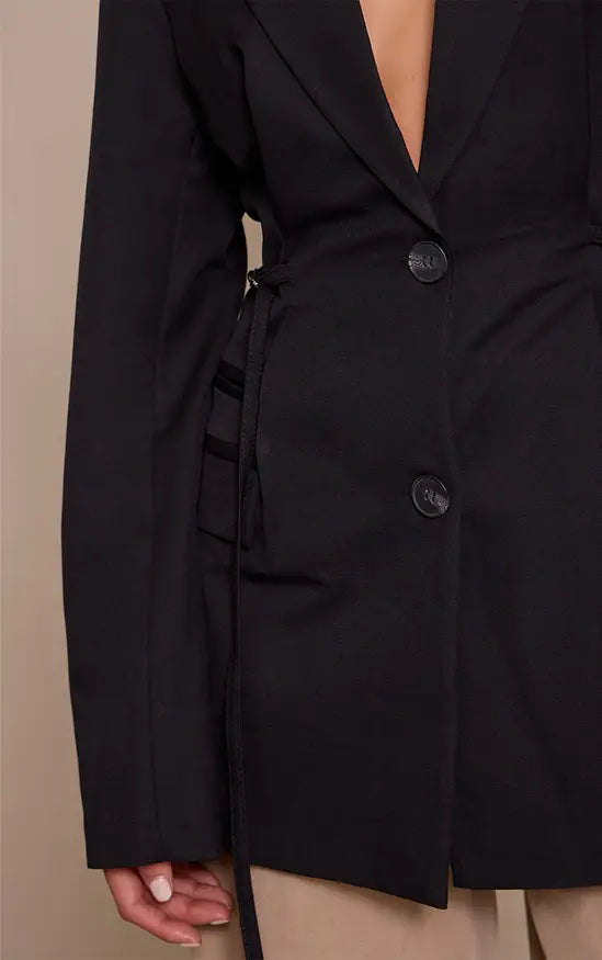 Plt - Black Belt Detail Blazer
