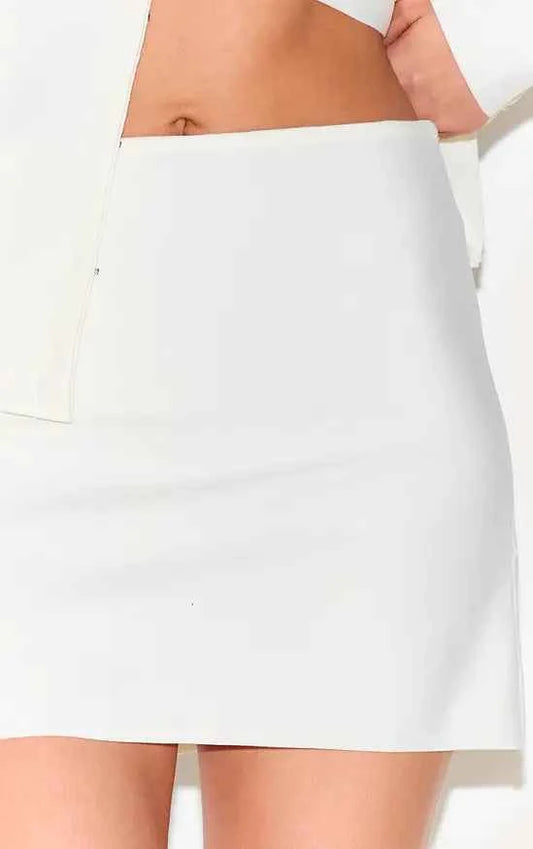 Plt - Cream Knitted Tailored Mini Skirt Co-ord