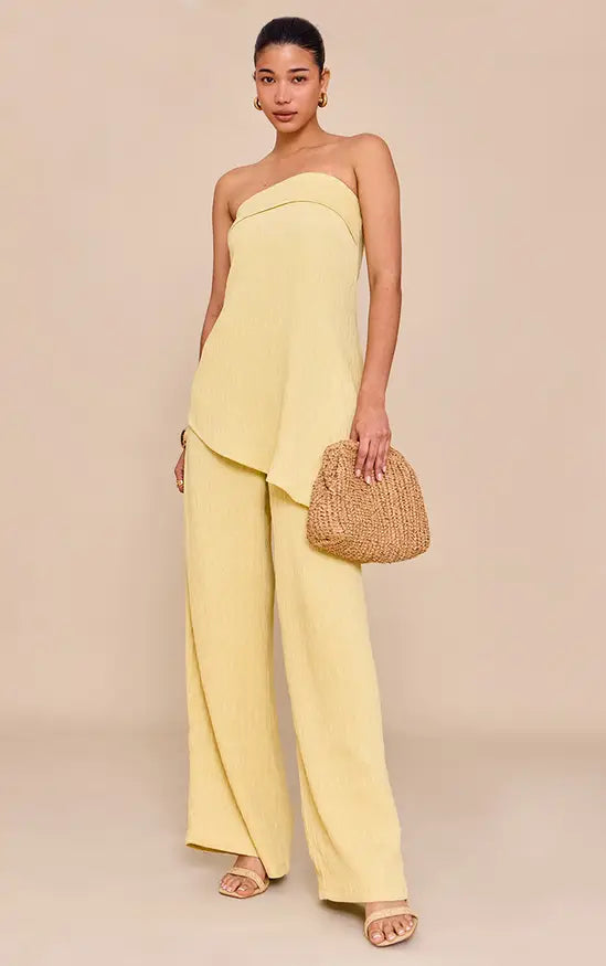 Plt - Lemon Textured Wide Leg Trouser Co-ord