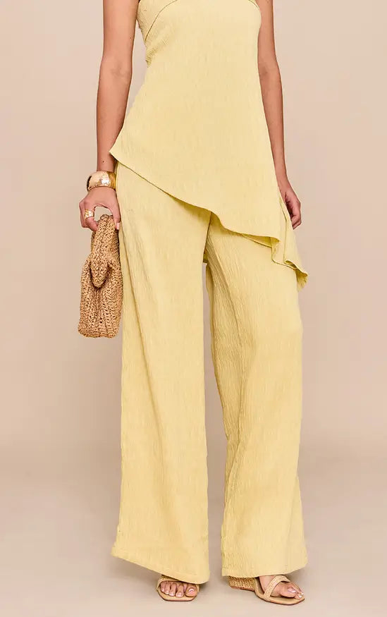 Plt - Lemon Textured Wide Leg Trouser Co-ord