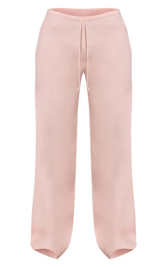 Plt - Petite Pink Wide Leg Knitted Trousers