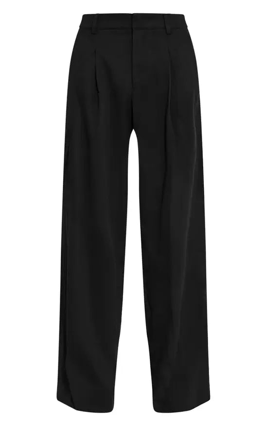 Plt - Black Tailored Woven Pleated Wide Leg Trousers