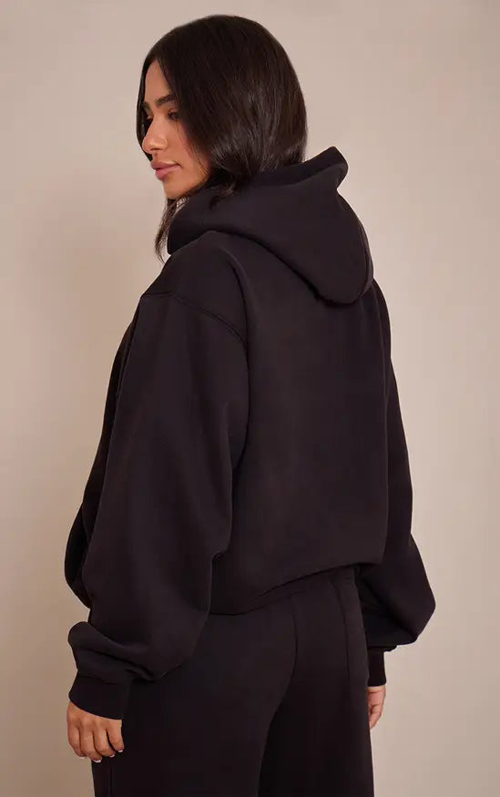 Plt - Petite Black Oversized Pull Over Hoodie