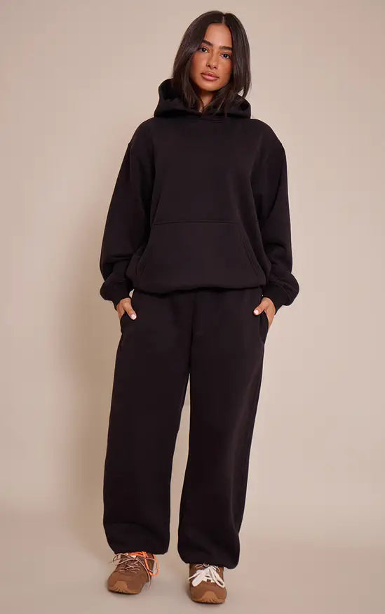 Plt - Petite Black Oversized Pull Over Hoodie
