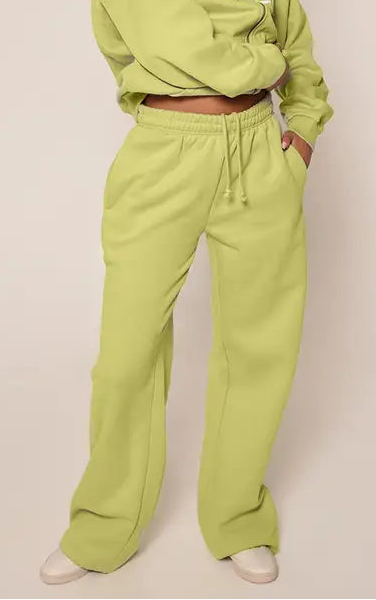 Plt - Lime Green Sports Club Cotton Fleece Straight Leg Sweatpants