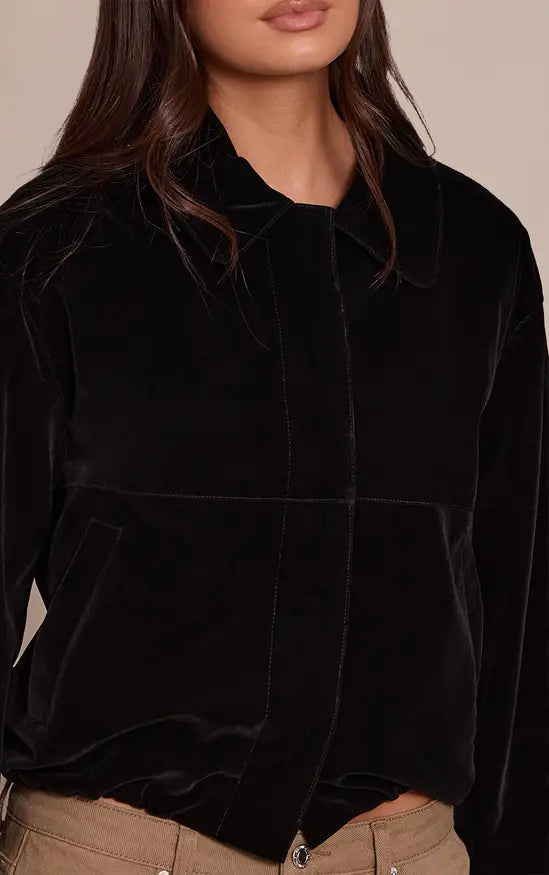 PrettyLittleThing Velvet Bomber Jacket