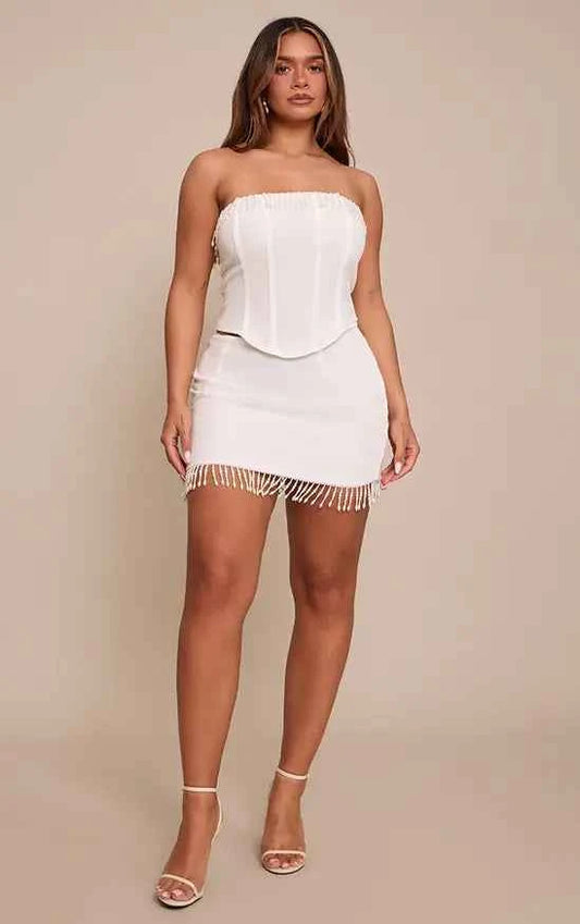 Ego - pearl detail bandeau corset