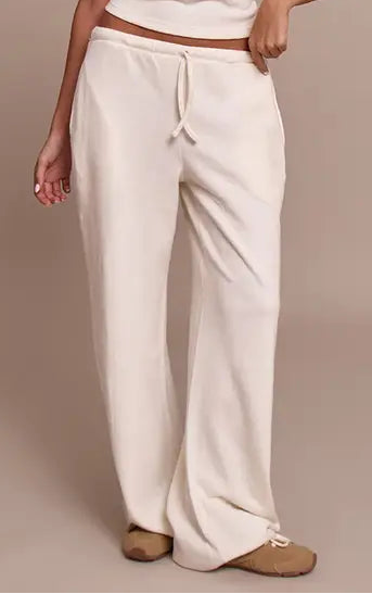 Plt - Cream Rib Knit Straight Leg Trouser Co-ord