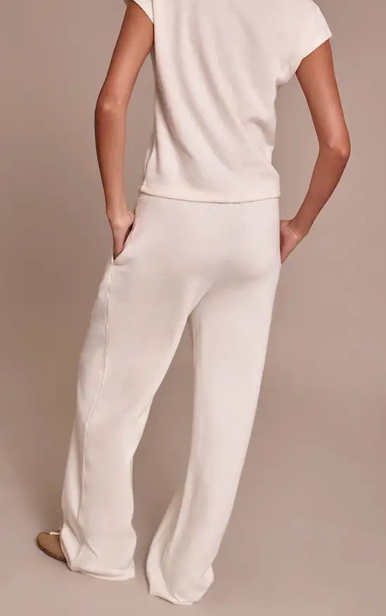 Plt - Cream Rib Knit Straight Leg Trouser Co-ord