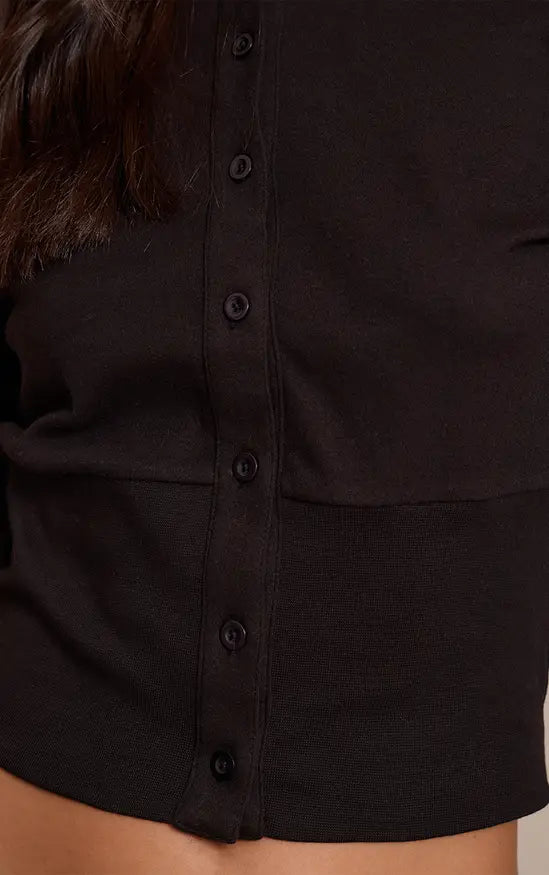Plt - Tall Black Super Soft Top Co-ord