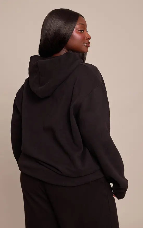 Plt - Plus Black Cotton Fleece Pullover Hoodie