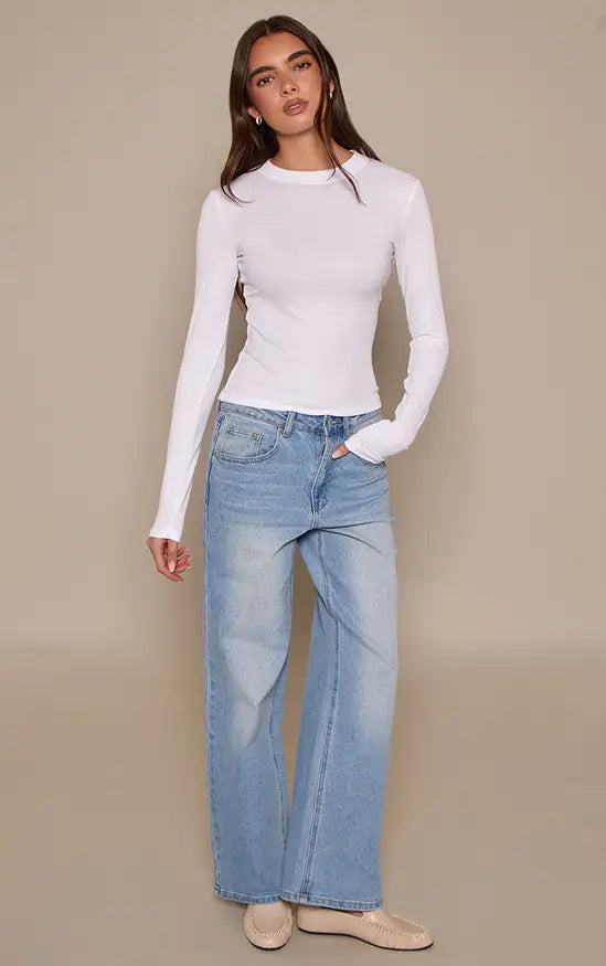 PrettyLittleThing High Waist Straight Leg Stretch Jeans