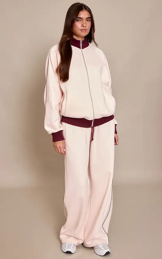 PrettyLittleThing Contrast Seam Drawcord Straight Leg Joggers