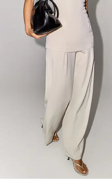 Plt - Almond Wide Leg Tailored Trousers Co-ord