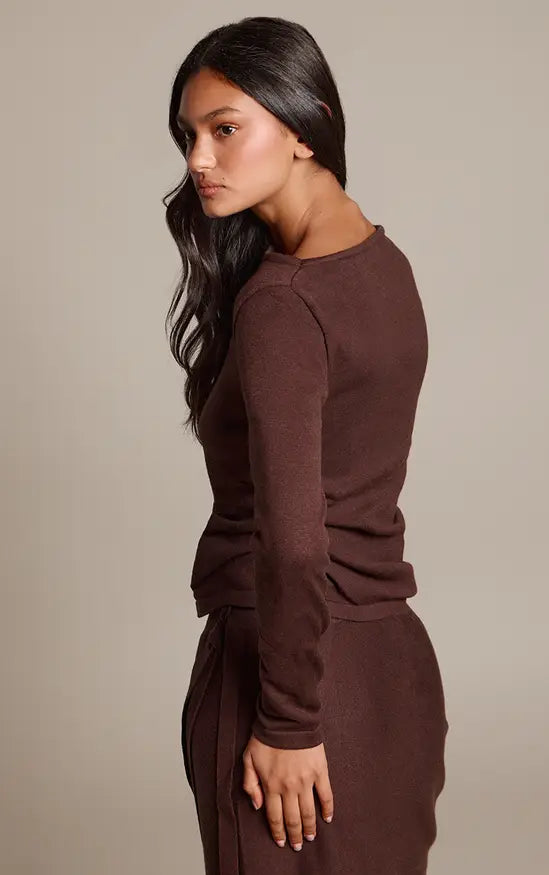 PrettyLittleThing Boatneck Knitted Long Sleeve Top