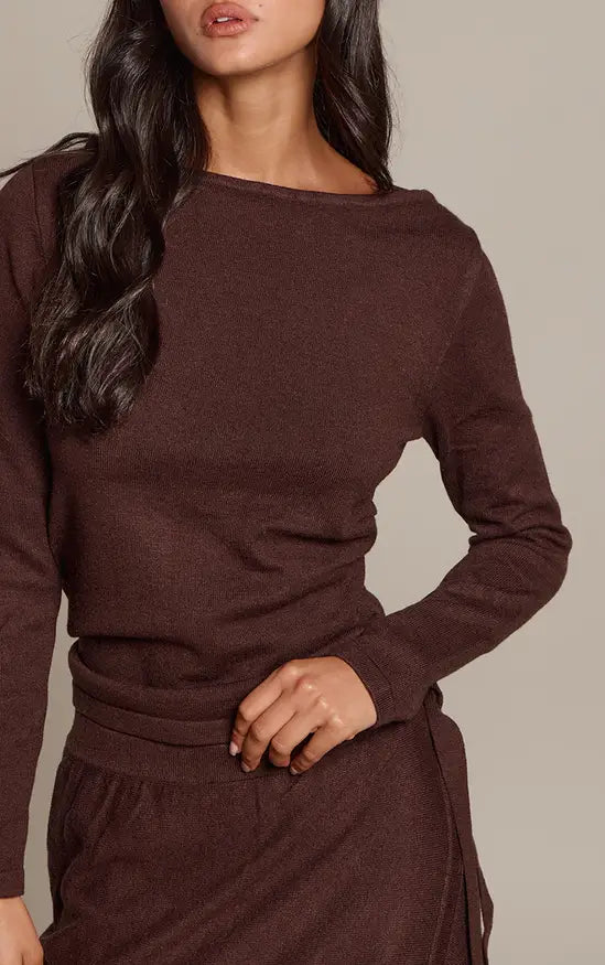 PrettyLittleThing Boatneck Knitted Long Sleeve Top