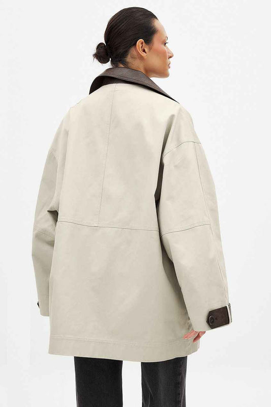Na-kd Contrast Collar Drawstring Jacket