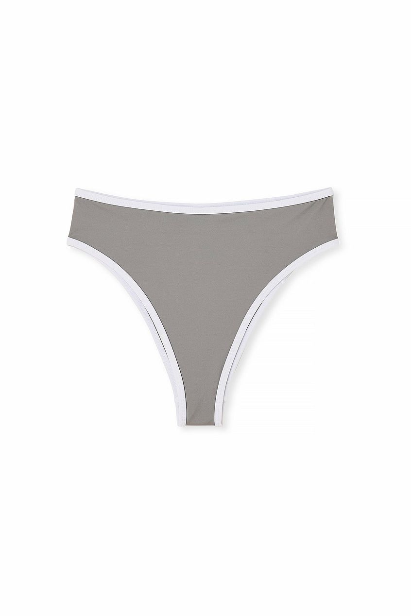 Contrast Detail High Leg Bikini Panty