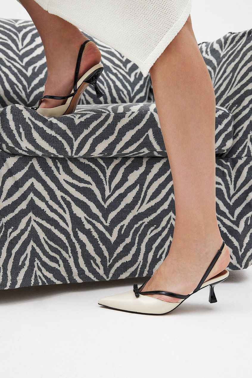 Na-kd Contrast Strap Kitten Heels