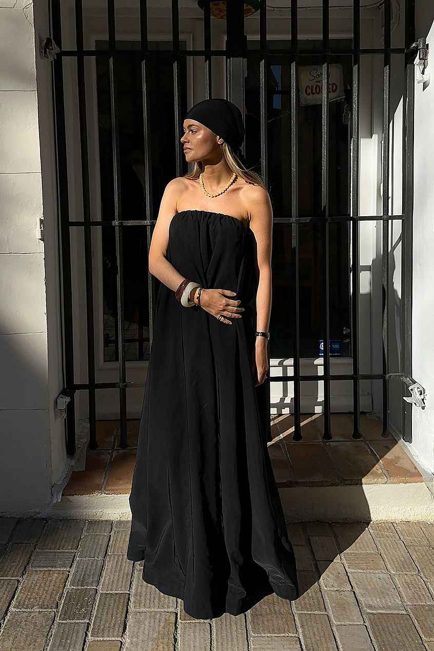 Na-kd - Convertible Maxi to Mini Bubble Dress Black