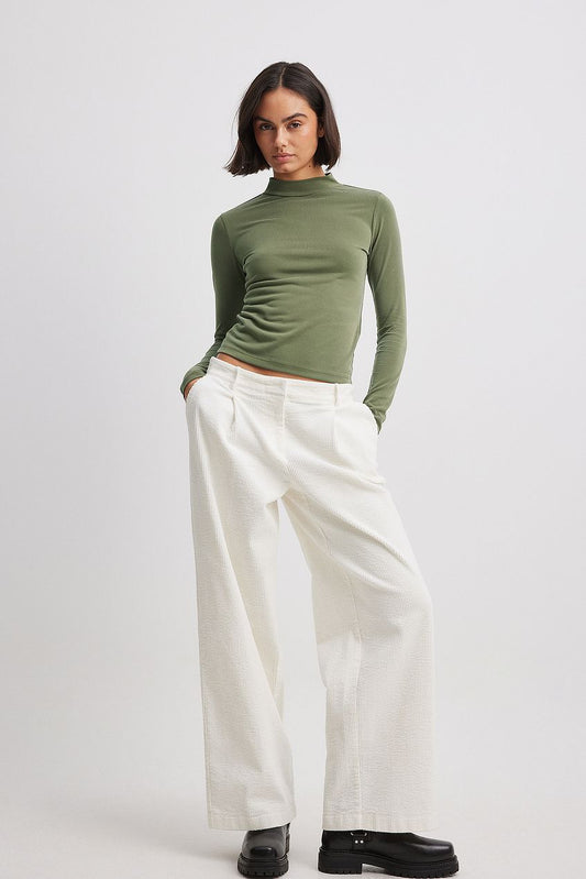 Cord Loose Low Waist Pants
