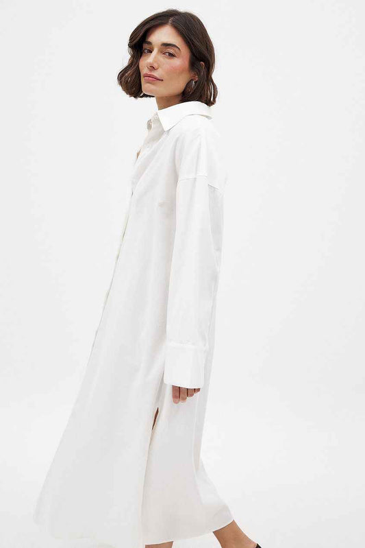 Na-kd Cotton Midi Shirt Dress