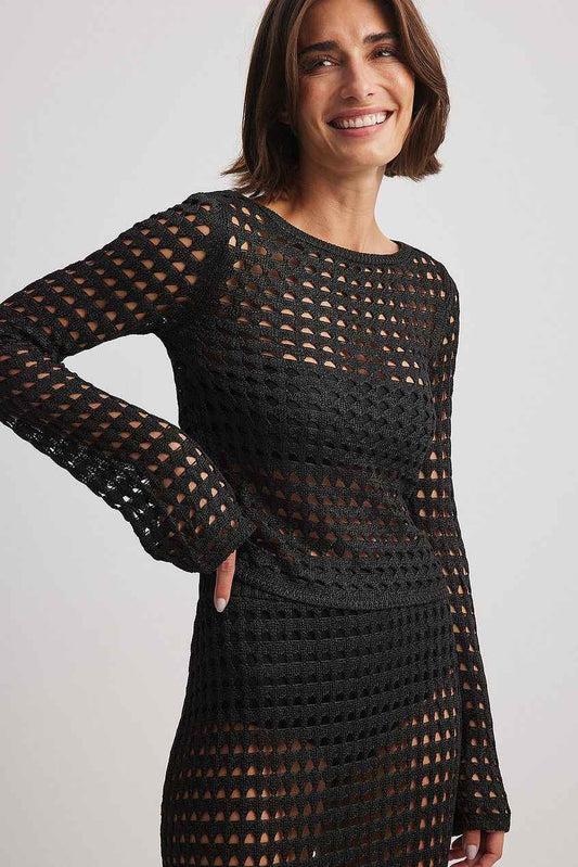 Na-kd Crochet Knitted Sweater