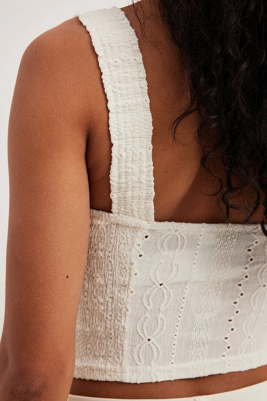 Cup Detail Smocked Top
