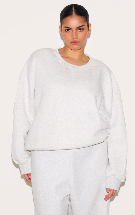 Plus Ash Grey Longline Oversized Sweatshirt