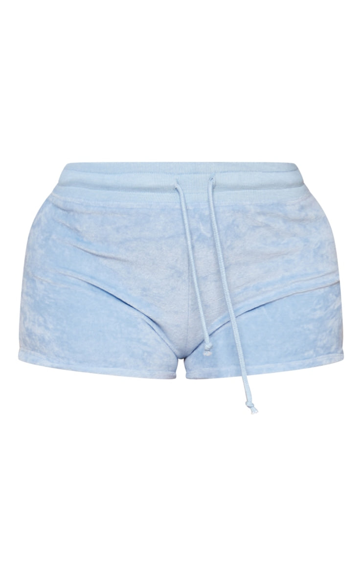 Shape Baby Blue Velour Runner Shorts