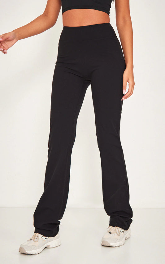 Tall Black Contour Sculpt Flared Trousers