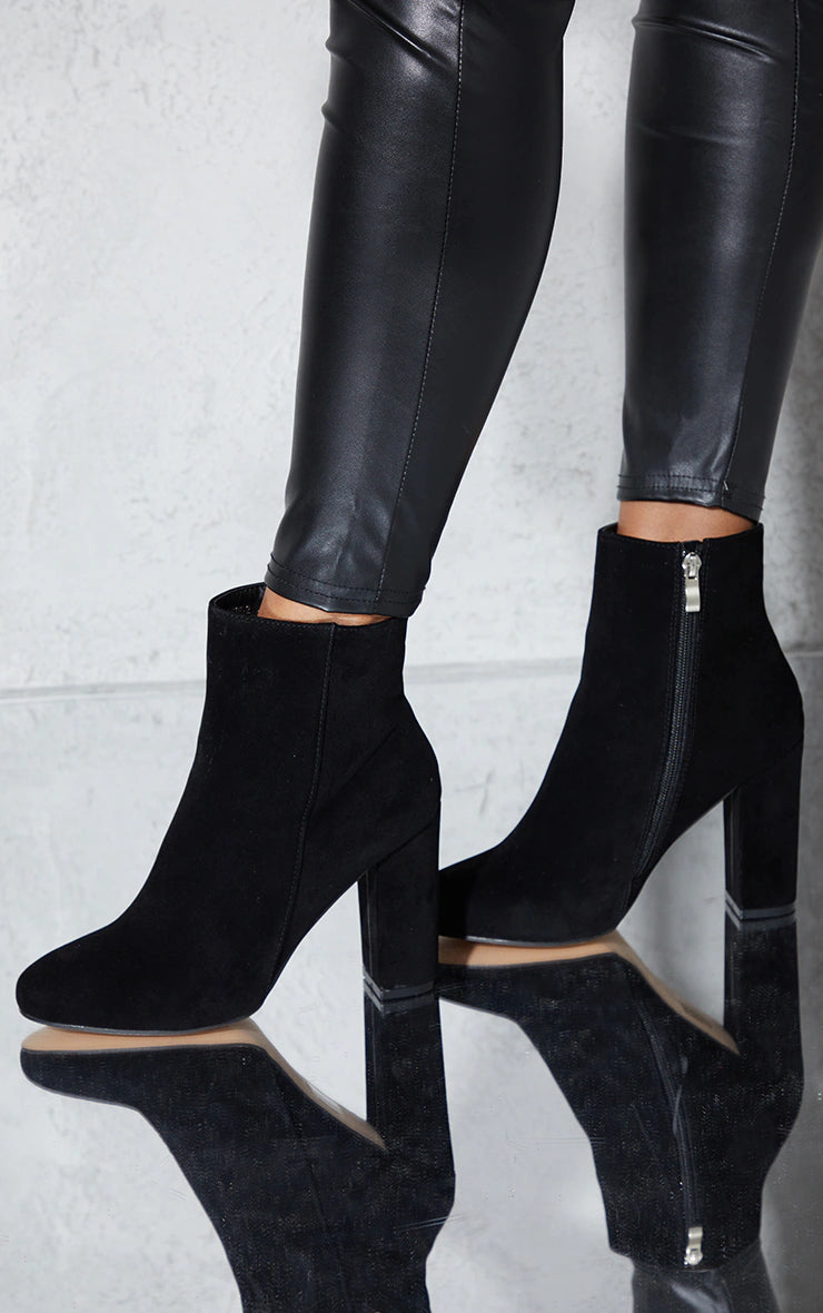 BEHATI BLACK FAUX SUEDE ANKLE BOOTS