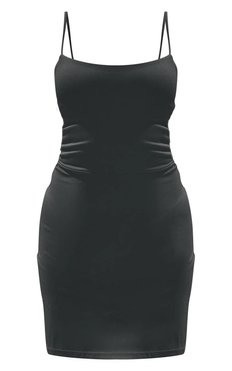 Black Strappy Sculpt Under Short Gym Dress