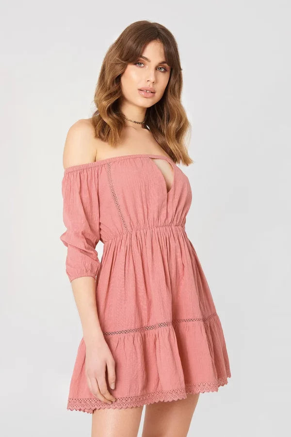 Off Shoulder Crochet Dress