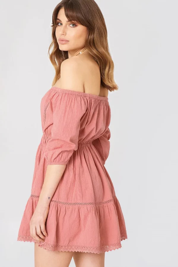 Off Shoulder Crochet Dress