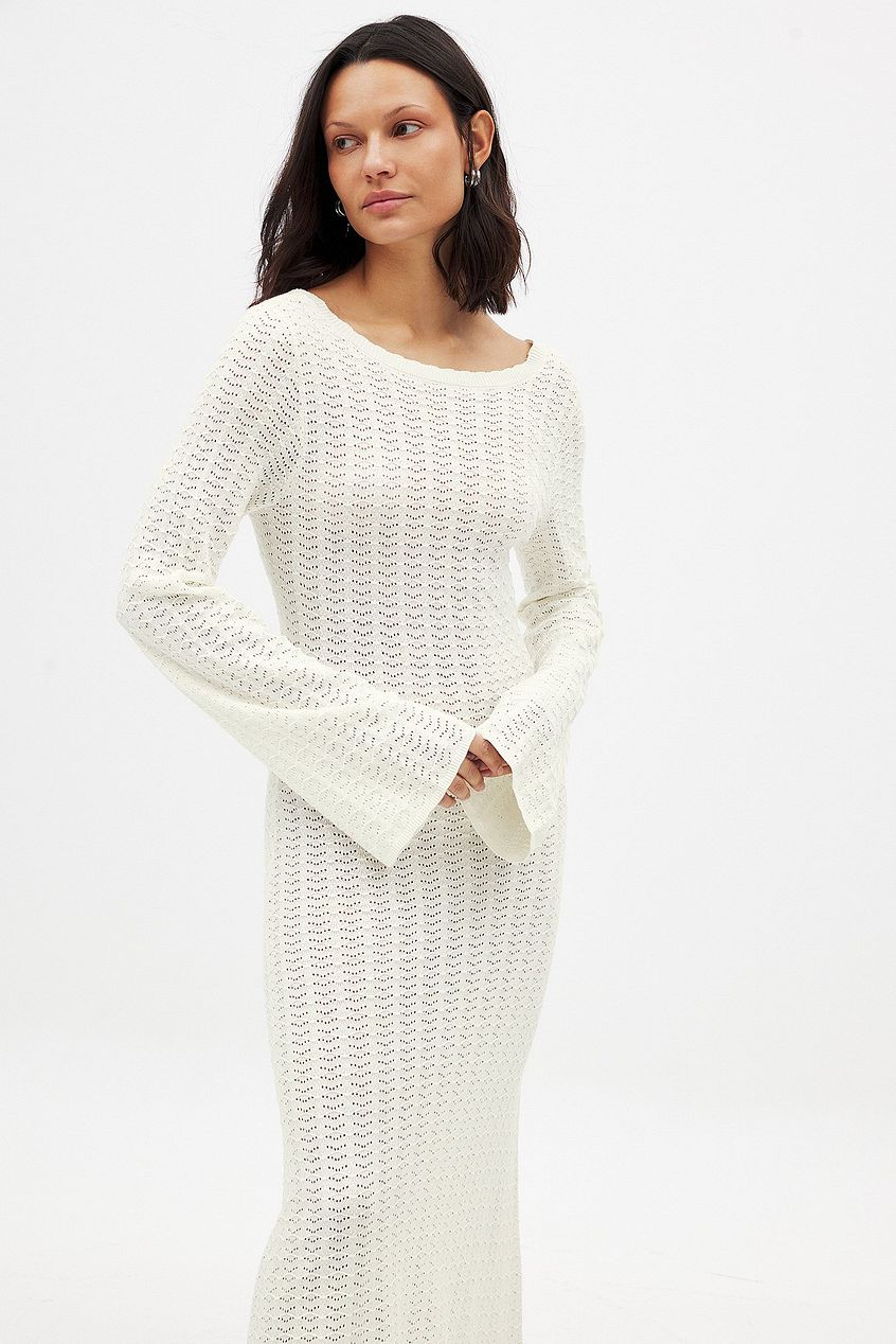 Na-kd - Deep Back Knitted Maxi Dress