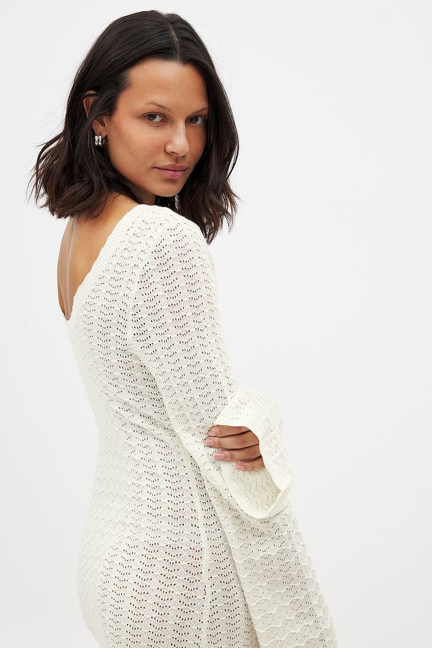 Na-kd - Deep Back Knitted Maxi Dress