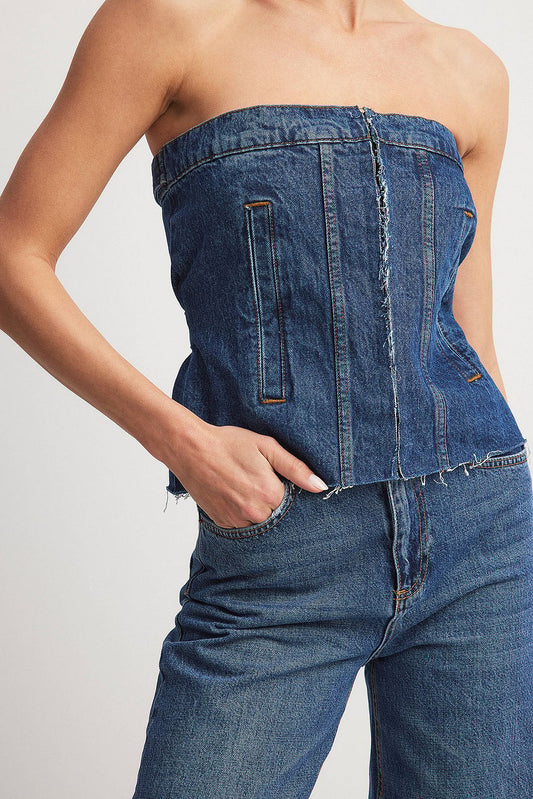 Denim Bandeau Top