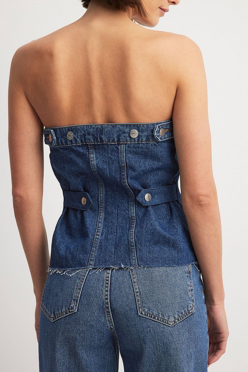 Denim Bandeau Top