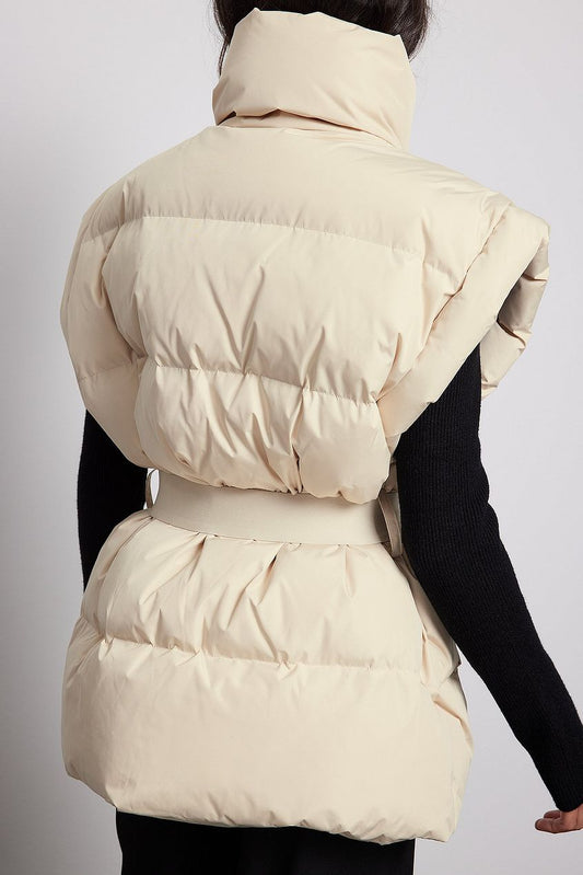 Down Blend Padded Belted Vest