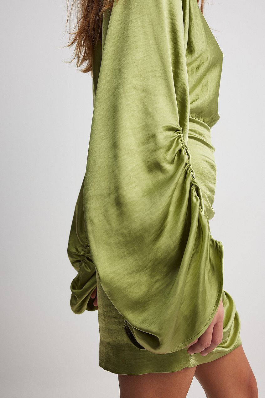 Draped Detail Satin Dress