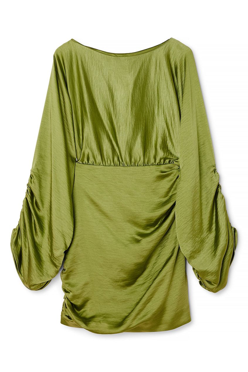 Draped Detail Satin Dress