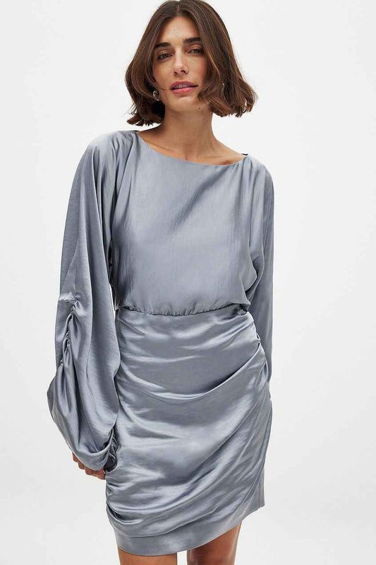 Na-kd Draped Detail Satin Dress