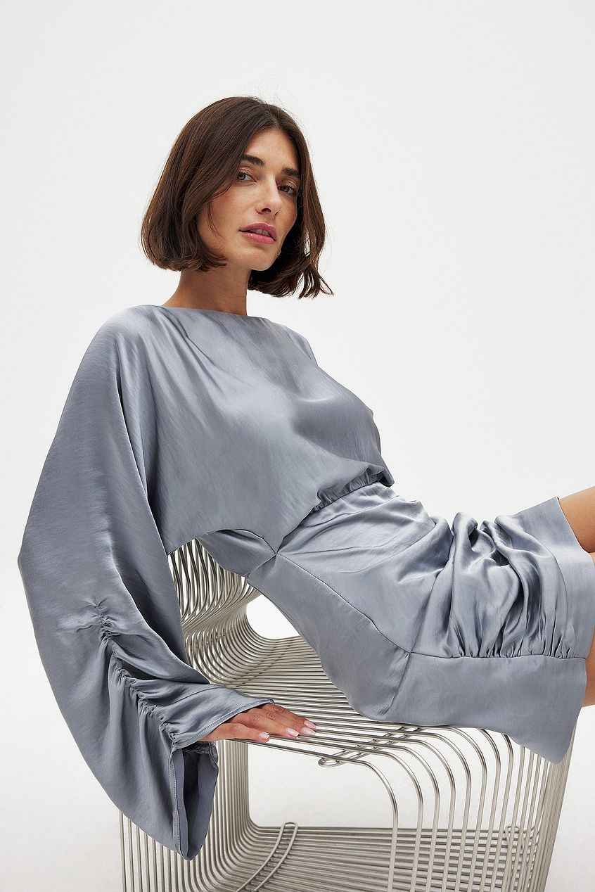 Na-kd Draped Detail Satin Dress