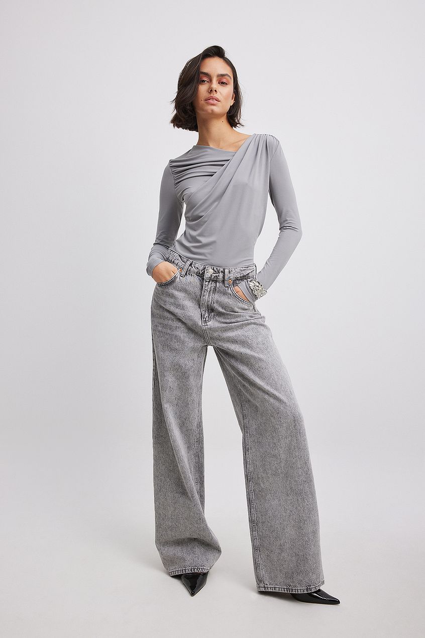 Draped Long Sleeve Top
